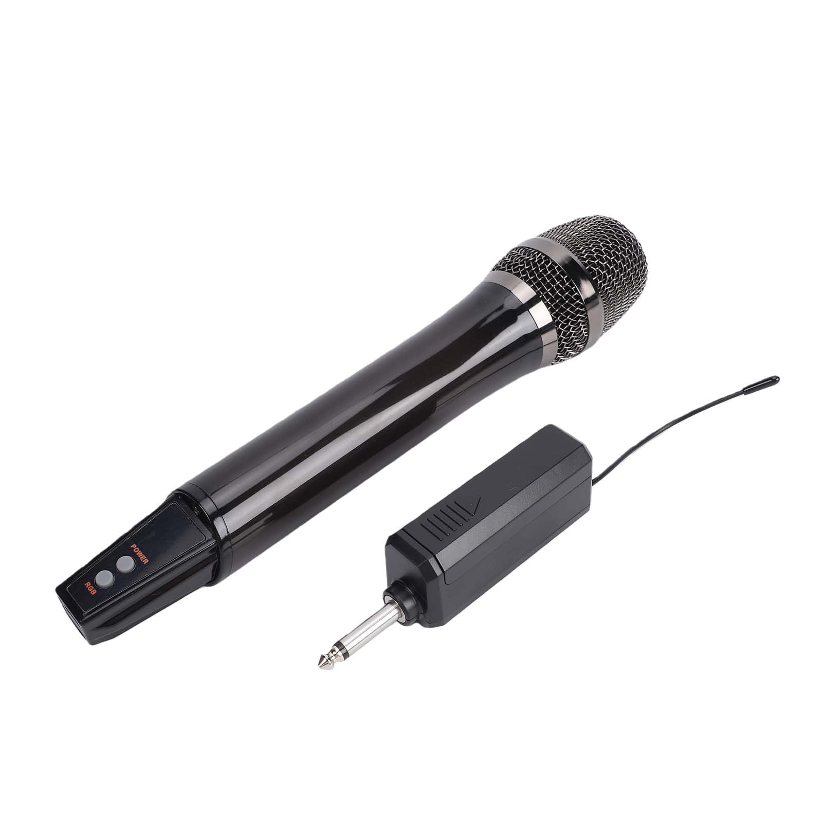 Eujgoov Microfono Wireless RGB, Microfono Karaoke Portatile in ABS con Ricevitore UHF Pickup Vocale Dinamico Audio da 6,5 ​​mm Rete per KTV Domestica Streaming Live Canto Sul Palco (1 a 1)