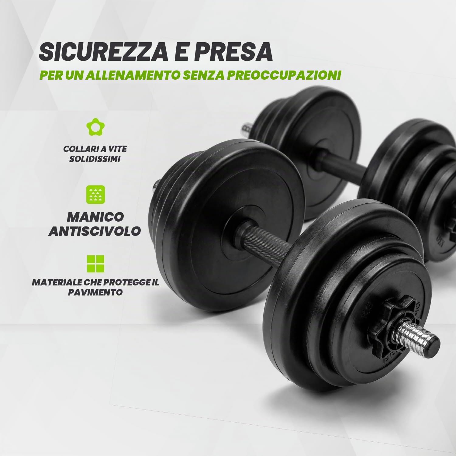 VirtuFit Manubri – Manubri – Regolabili – Vinile – 2 x 14 kg (28 kg)
