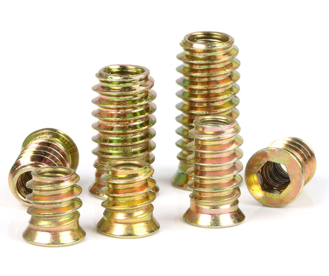 20 pezzi boccole filettate, dadi a testa esagonale, in acciaio al carbonio zincato, M6 M8 M10, filettatura completa Hex (M6 x 13 mm)