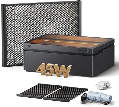 WECREAT Vision Pro 45W Laser Cutter with Honeycomb Laser Bed, HD Camera & Auto-Lifting, Laser Cutter Cuts 1 Wood, Full Enclosure Laser Engraver Machine for Wood and Metal, Acrylic