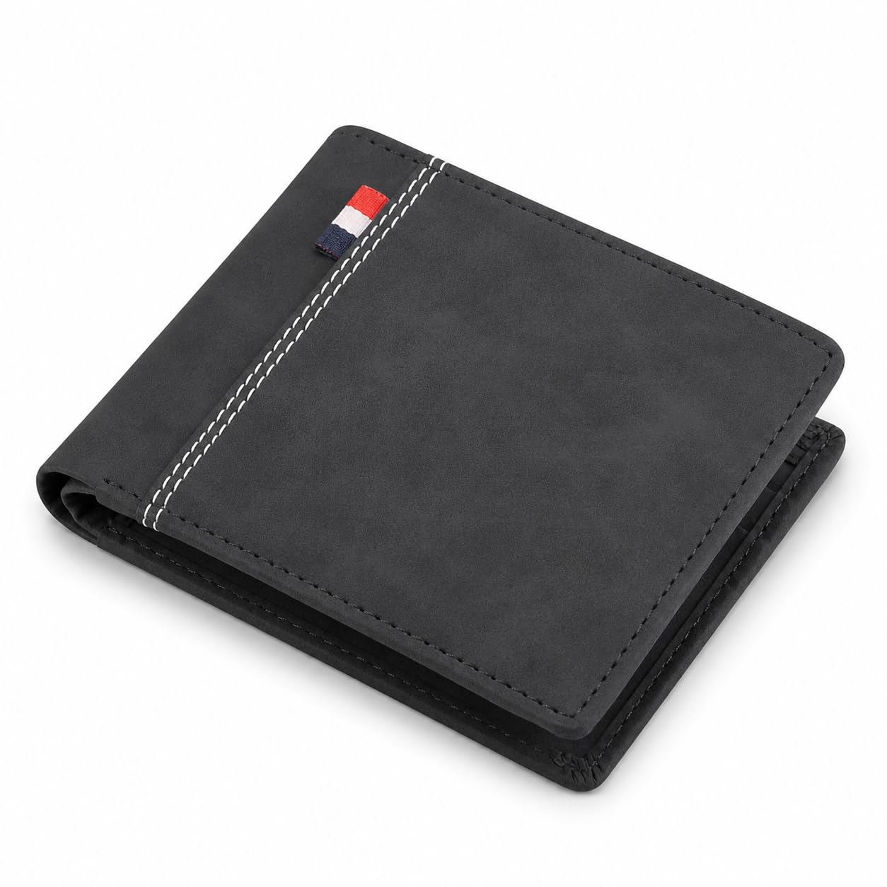 Leather Wallet for Men I Slim & Compact Wallet I Credit/Debit Card Slots I 2 Currency compartments I 2 Secret compartments (Grey)-image-38