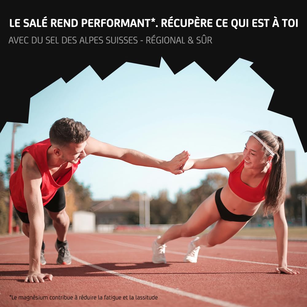 GoMo SALTED Hydration Aid | Electrolytes sans sucre | Amélioration de l'absorption de l'eau & hydratation rapide | 30 portions de poudre d'électrolytes avec du sel des Alpes suisses | Goût mixte