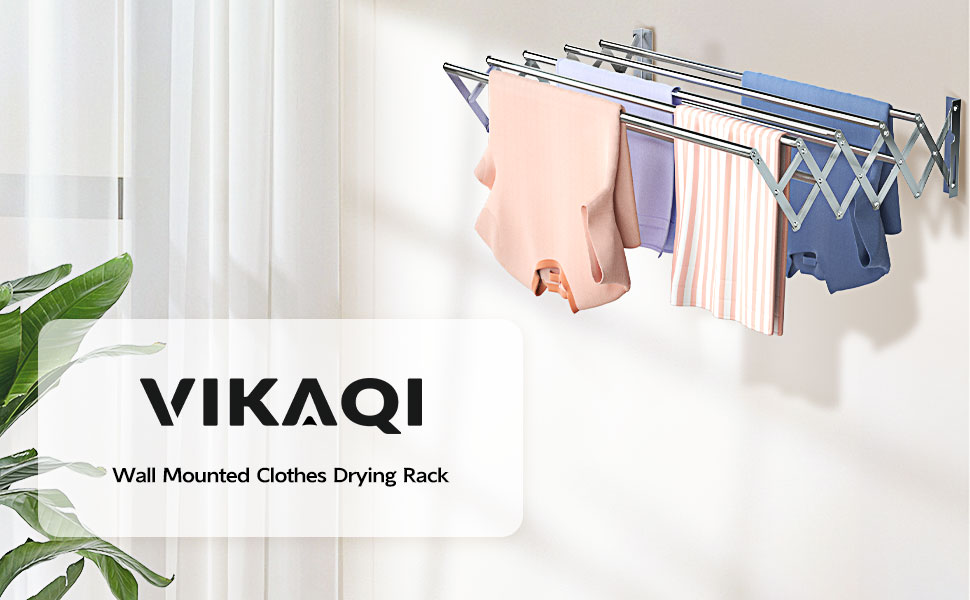 Wall Mounted Collapsible Drying Rack - Stainless Steel Foldable Laundry Rack, Space Saver