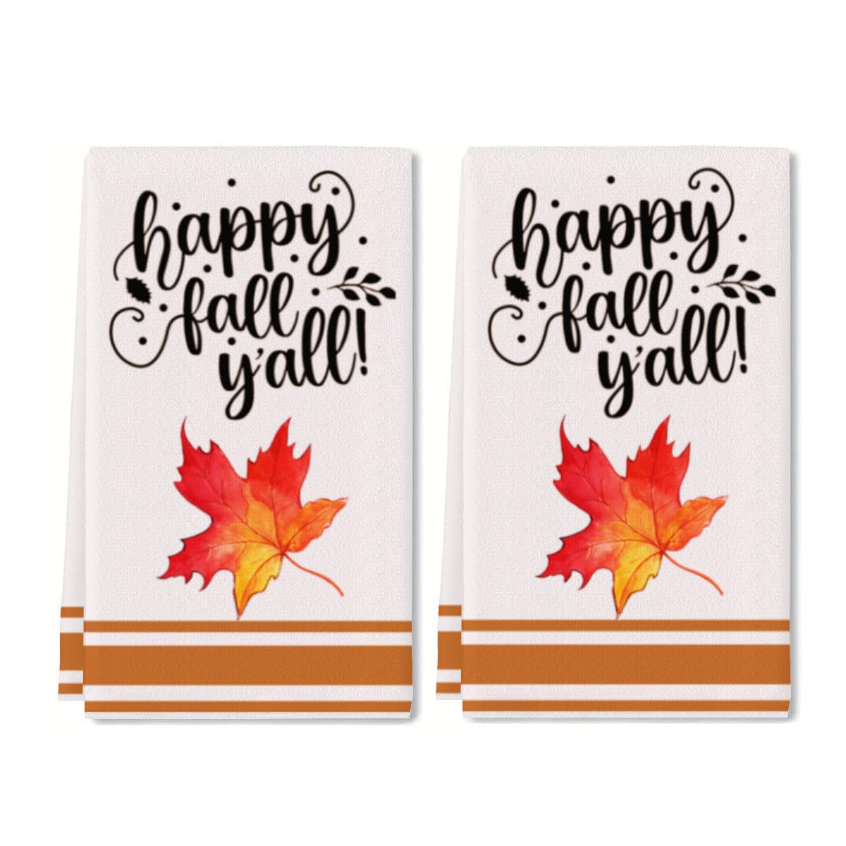 Horienteeon Fall Dish Towels Happy Fall y'All Autumn Kitchen Towels Pumpkin Thanksgiving Dish Towels (16x24inch) Portable Kitchen Tea Dish Towels Washcloths Bathroom Decor Housewarming Gifts