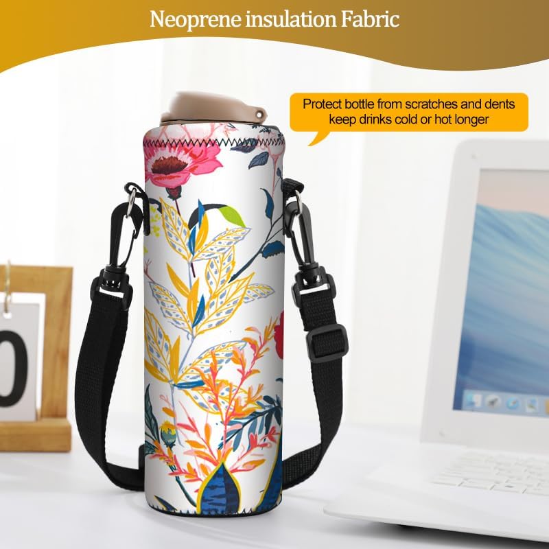 ToLuLu Water Bottle Carrier Bag Case, Insulated Neoprene Water Bottle Holder Pouch Cover 750ML 1000ML with Adjustable Shoulder Strap, for Stainless Steel/Glass/Plastic Bottles, Sport Energy Drinks - Image 5