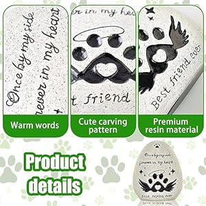   Dog-Memorial-Gifts-for-Loss-of-Dog-Waterproof-Resin-Pet-Memorial-Stones-for-Dogs-Egg-Shaped-Loss-of-Dog-Sympathy-Gift-Once-by-My-Side-Forever-in-My-Heart-Cat-Memorial-Stones