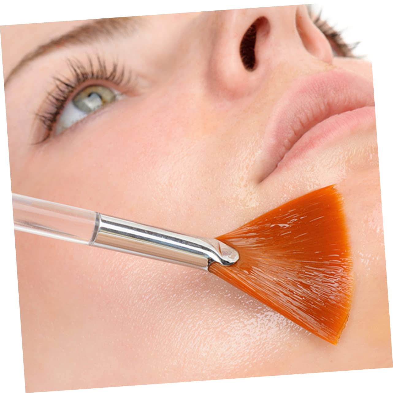 Healeved 3pcs Facial Fan Makeup Mask Brush Set Face Skin Care Tool for Mascara Foundation