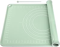 QPIX Silicone Pastry Mat Non-Slip Dough Rolling Mat with Measurements & 5mm Raised Edges 24x16 Baking Mat for Pizza Pie Bread