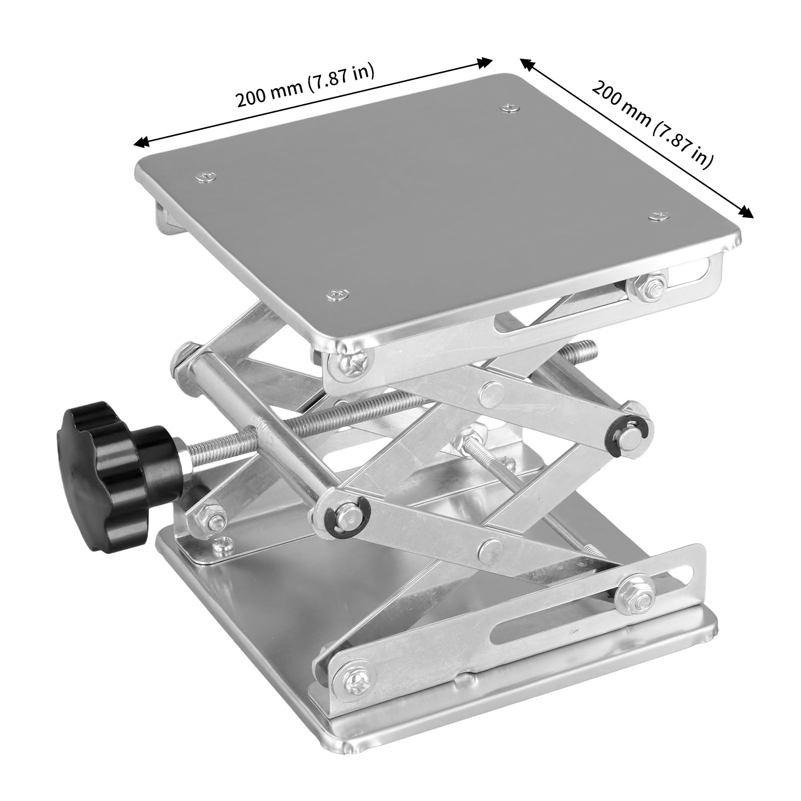 Table Élévatrice de Laboratoire 200 x 200 mm, Plateforme de Levage en Fer Galvanisé, Hauteur Réglable 85-280 mm pour Expériences de Laboratoire