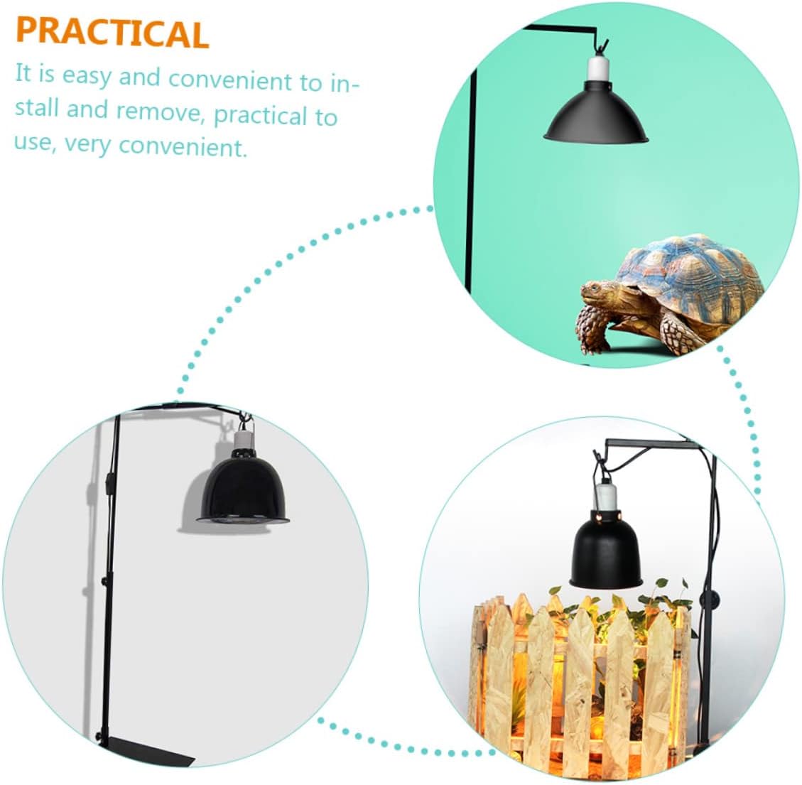 Adjustable Height Lamp Stand Reptile Tank Lighting Metal Heat Lamp Rack