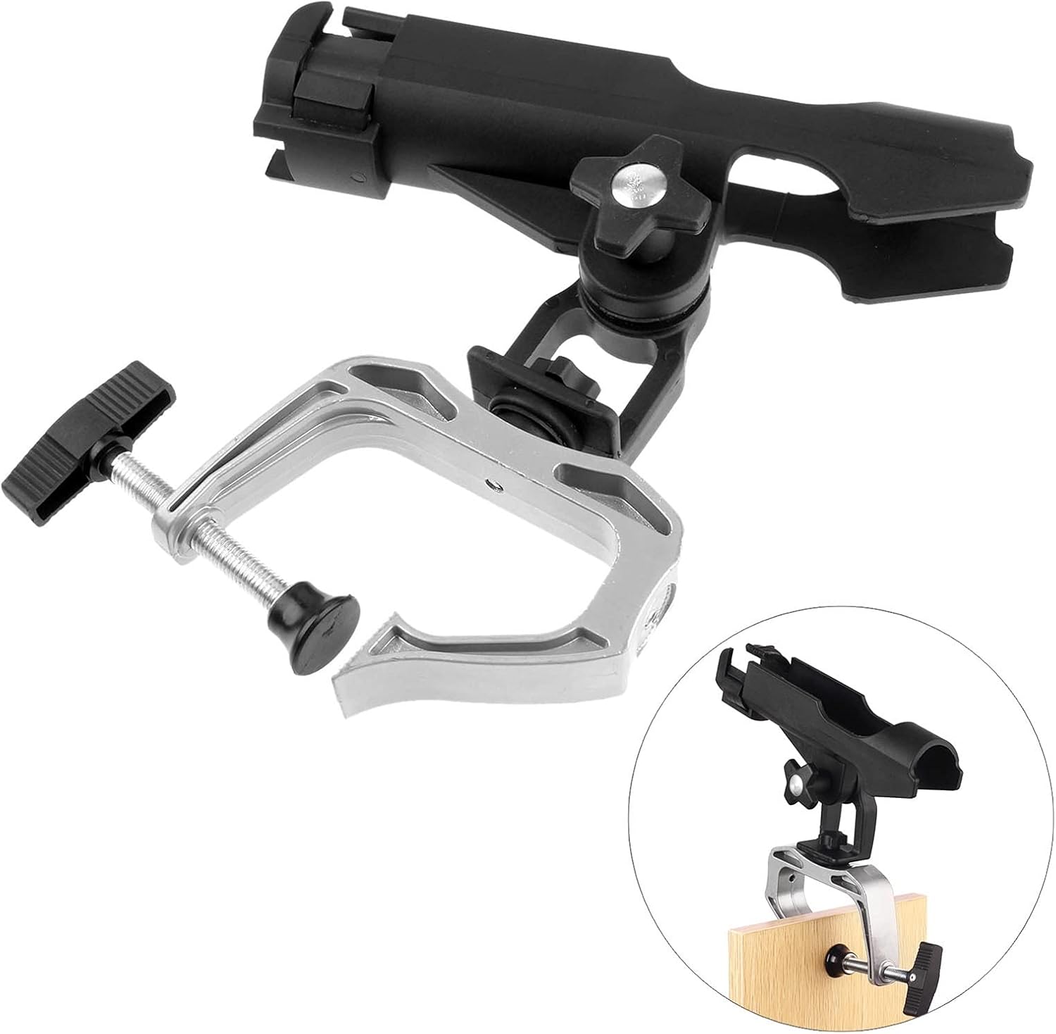 Kayak Kayak Aluminum 360 Degree Rotatable Spinning Fishing Rod Fixed Holder Tackle Rack Mount Boats Accessories