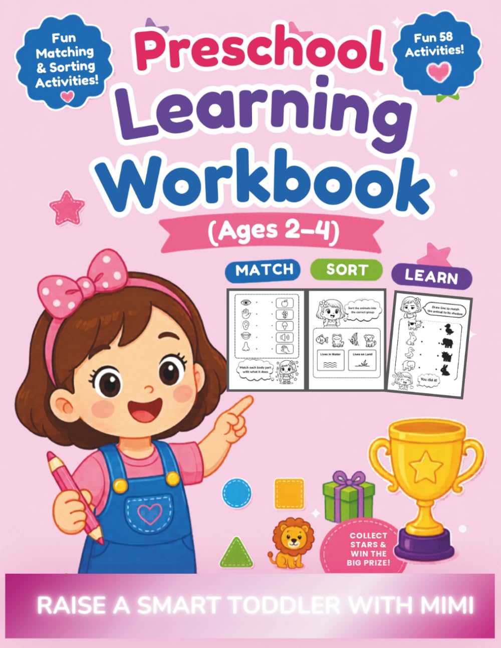 Preschool Learning Workbook (Ages 2–4): Mimi’s Fun Play-Based Matching & Sorting Activities,RAISE A SMART TODDLER WITH MIMI (Mimi’s Learning Adventures)