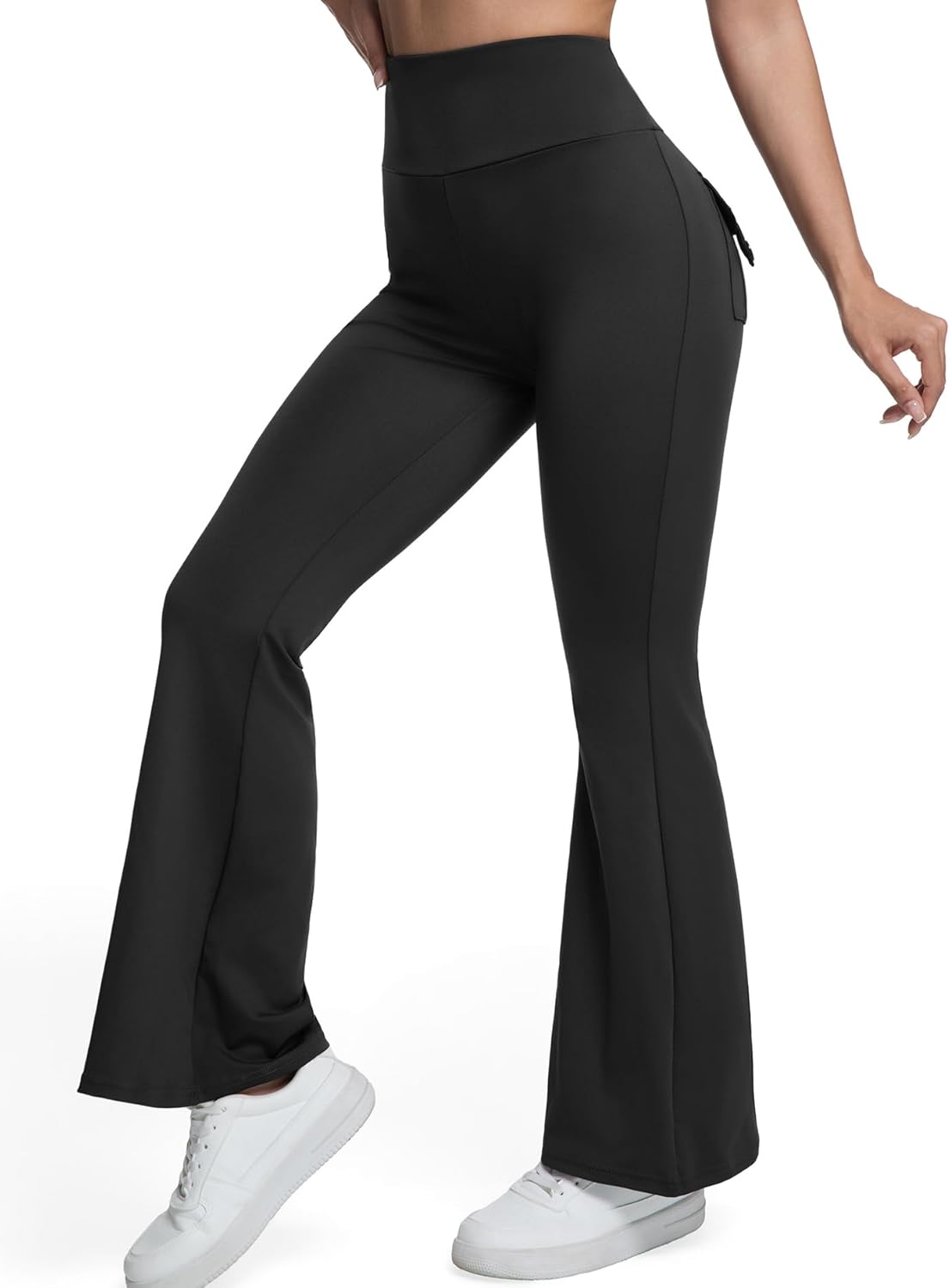 Flare Leggings with Pockets for Women Scrunch Butt Lifting Gym Workout Leggings High Waist Yoga Pants - Image 4