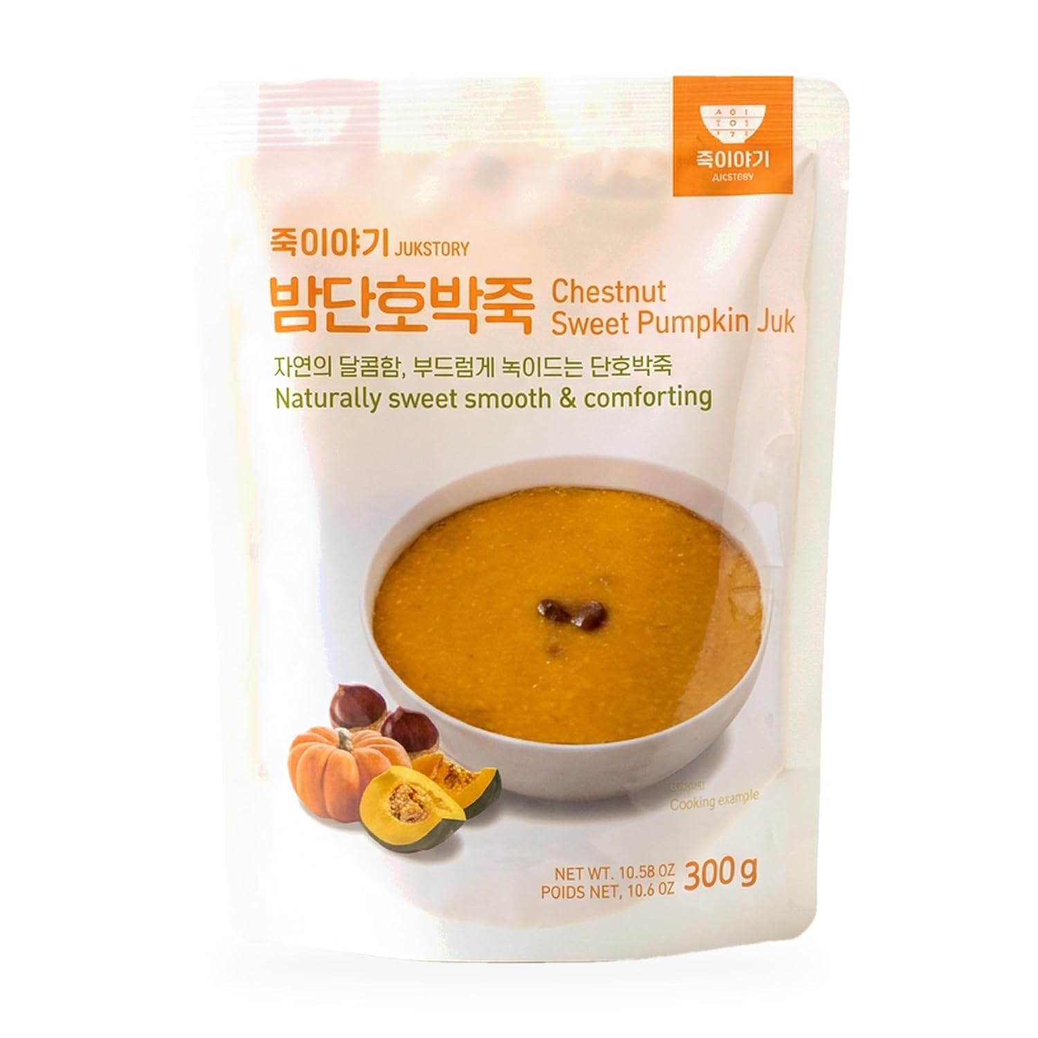 JUKSTORY Chestnut Sweet Pumpkin Juk, Korean porridge pouch, 10.58 oz