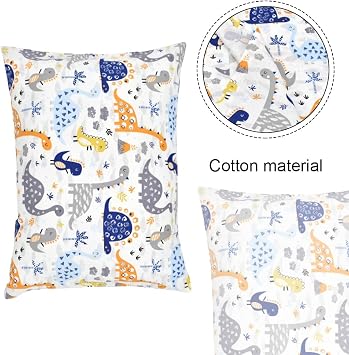 Envelope Closure Pillow Cover Cartoon Cotton Kids Pillow Case Soft Dinosaur Pillow Case for Kids Standard Pillow Sleeping