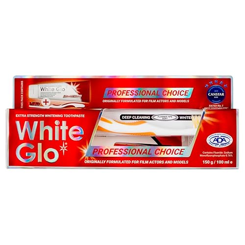 Miniatura 2 de White Glo Professional Choice - Pasta dental blanqueadora con protección contra caries, fórmula blanqueadora altamente eficaz, baja abrasión,