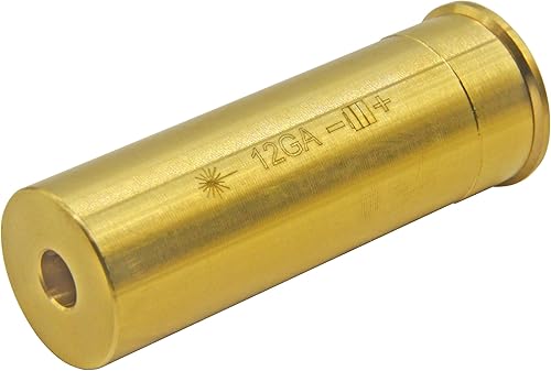 MOSANDON 12-Gauge Red Dot Laser Bore Sight in Chamber Cartridge 12GA Laser Bore Sighter with Two Sets of Batteries
