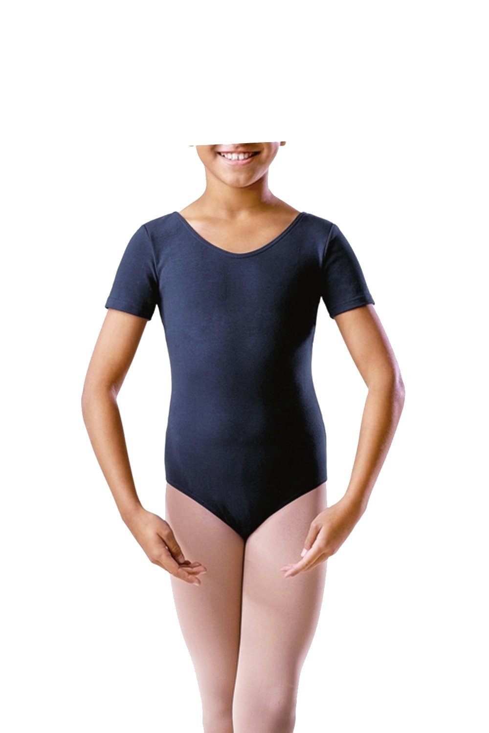 elegance1234 Girl`s Cotton Round Neck Half Sleeve Leotard/Bodysuits Dance/Gym/Ballet Sports Colours & Sizes(ref:3335) (11-13 Years, Navy)