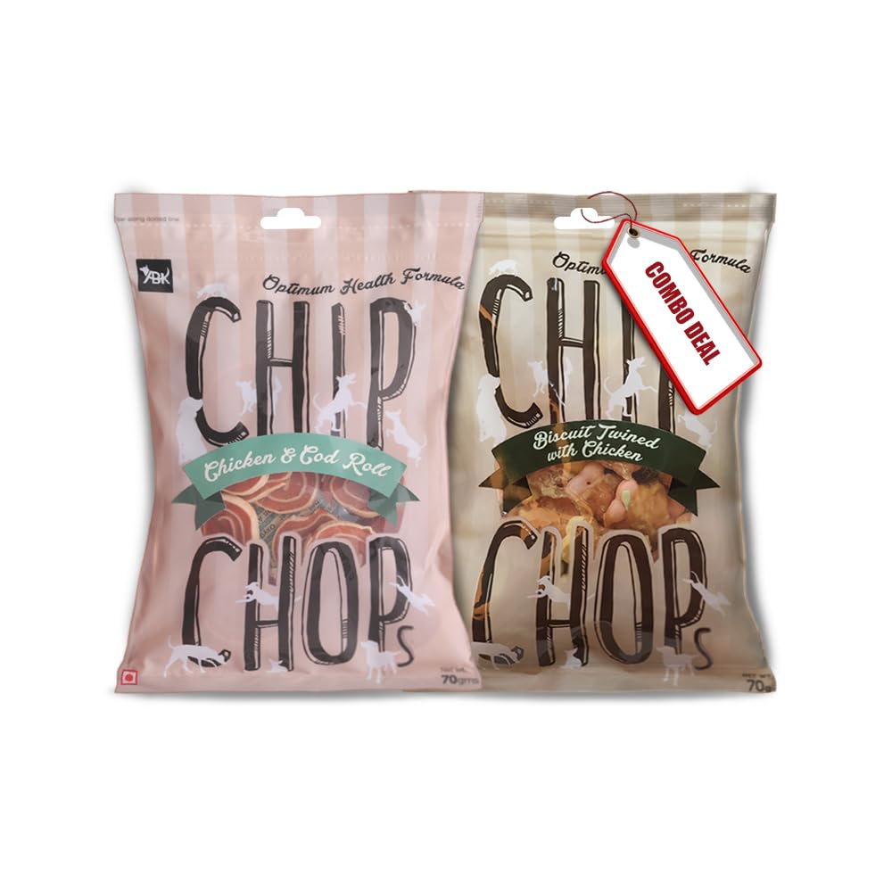 Combo of Chip Chop Dog Treat, Healthy Nutritious Treat, Chicken/Codfish Rolls and Biscuit Twined with Chicken Easily Digestible Treats, Suitable for All Dog Breeds, 70 GMS Each. (B06XH5Z9DF) Amazon Price History, Amazon Price Tracker