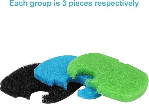 Miniatura 6 de Almohadillas de filtro para recipiente de acuario (9 piezas) de repuesto para almohadillas de filtro SUNSUN HW-304B/404B/704B/3000 CF500, esponjas