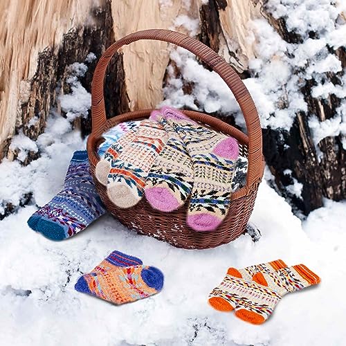 Image of ICEIVY Socks Women, Soft Knit Wool Winter Thick Warm Cabin Fuzzy Crew Women Socks 5 Pack