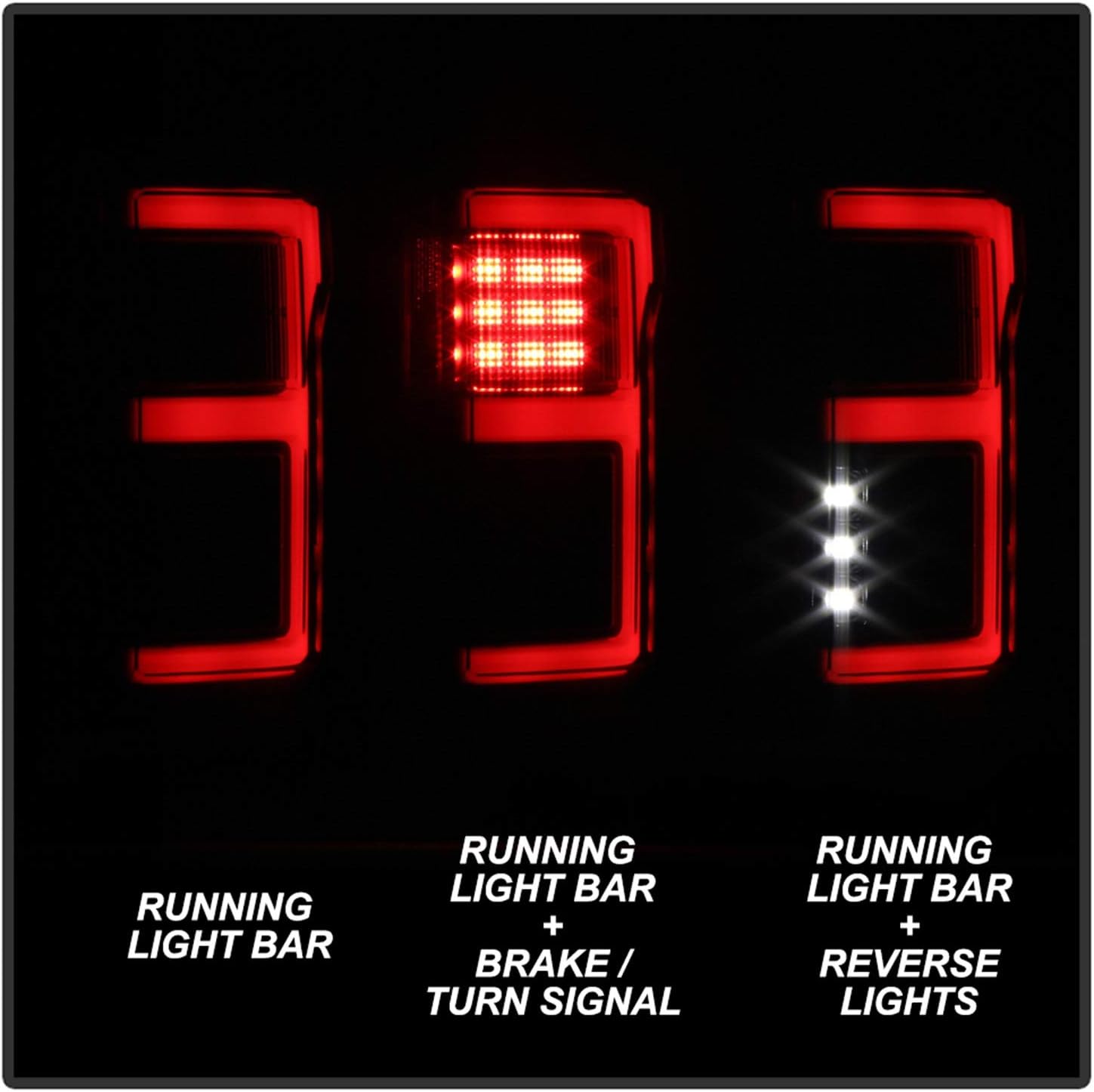 Spyder Auto 5085337 Led Tail Lights Light Bar Compatible with Rear Blind Spot Sensor Only Black Smoke Led Tail Lights