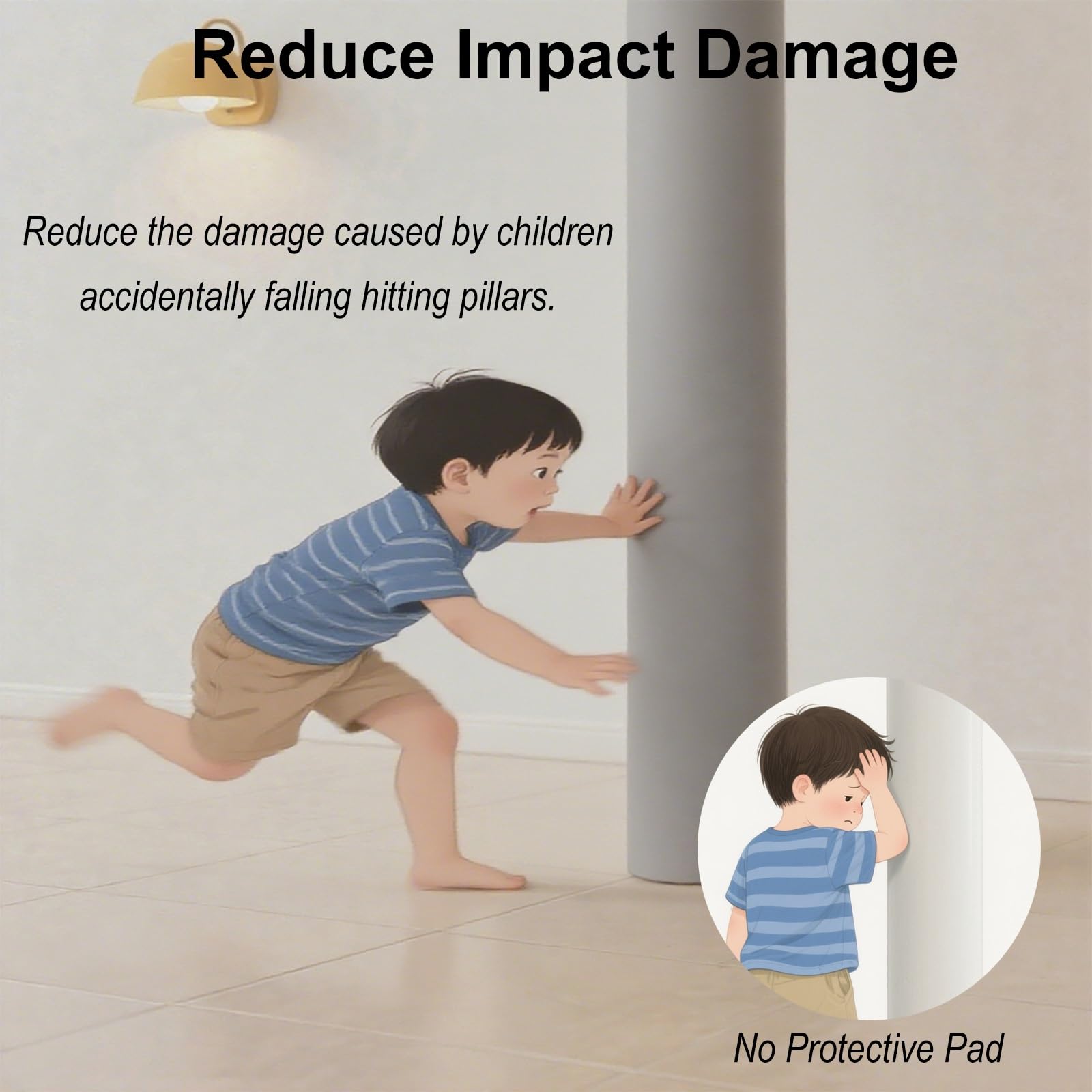Protector Industrial de Columna, Almohadilla de Seguridad para Postes | Reduce Daños por Impactos, Mejora la Seguridad Laboral, Interior/Exterior, Personalizables(H-1.2m/3.9ft,Dia 19cm/7.5in)