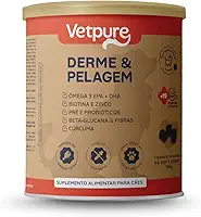 Derme e Pelagem, Suplemento Alimentar para Cães, Ômega 3 EPA + DHA, Biotina e Zinco, Pré e Probióticos, Beta-Glucana e Fibras, Cúrcuma, 60 Tabletes Mastigáveis
