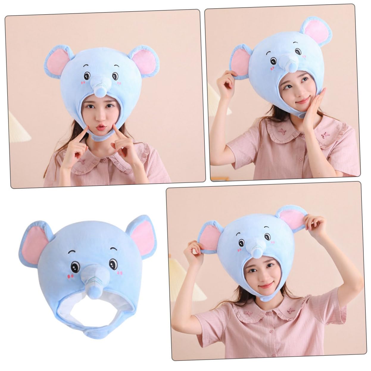 Sombrero De Elefante De Peluche Para Fiesta Accesorio Fotográfico Para Carnaval Accesorio Para Disfraz Para Adultos Y Adolescentes Algodón Pp Diseño Divertido