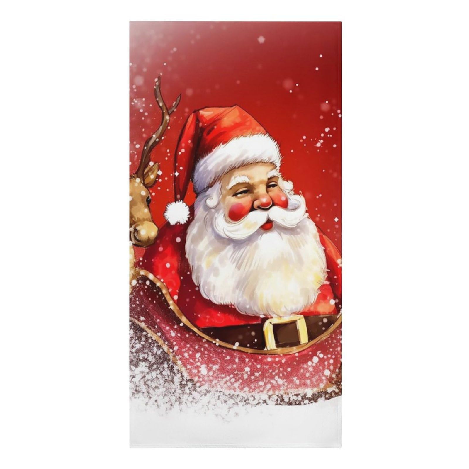 QMNLKH Christmas Santa Claus Beach Towel for Women, Large Microfiber Pool Towel for Men, Absorbent Swim Towels for Home, Lightweight Bath Towels for Camping, Yoga, 30.3"x61.4"