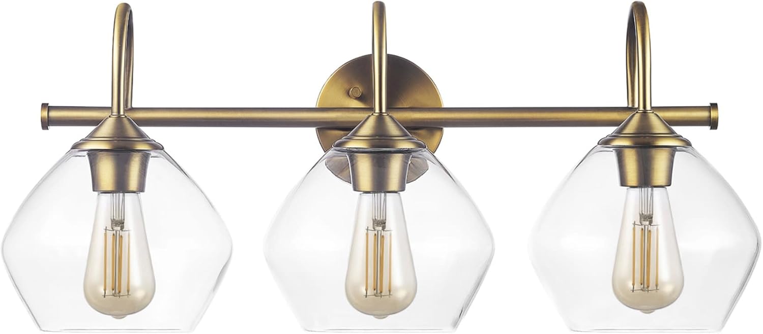 Globe Electric 51853 Harrow 3 Light 26" Wide Bathroom Vanity Light - Brass