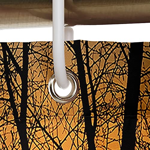 Rideau de douche orange coucher de soleil en polyester imperméable KnSam - 3