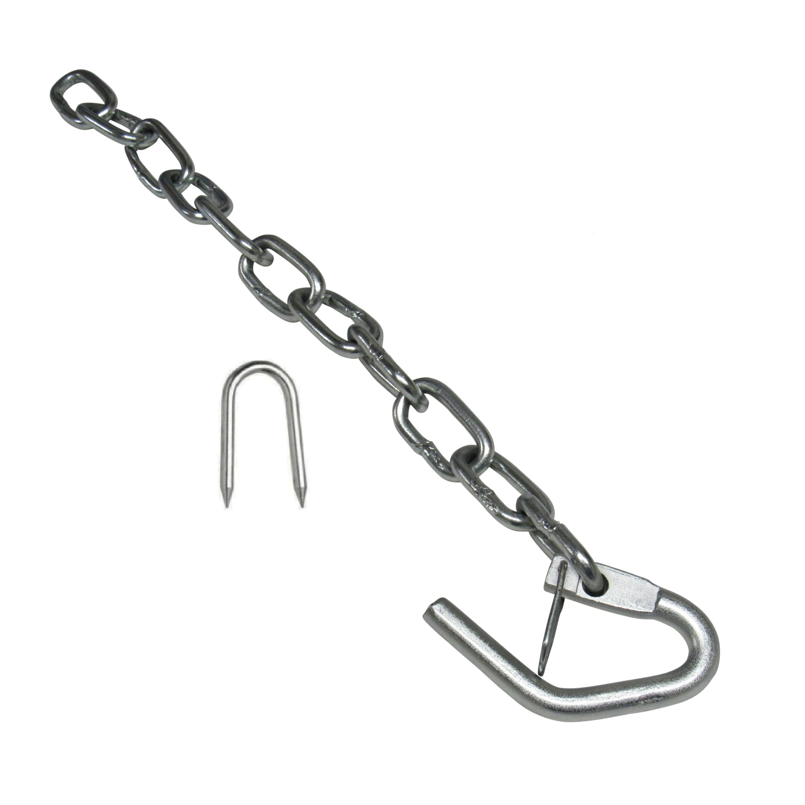 New Zealand Chain Gate Fastener 420MM or 1000MM (Zinc Plated Staple Latch Catch) (Short (420MM))