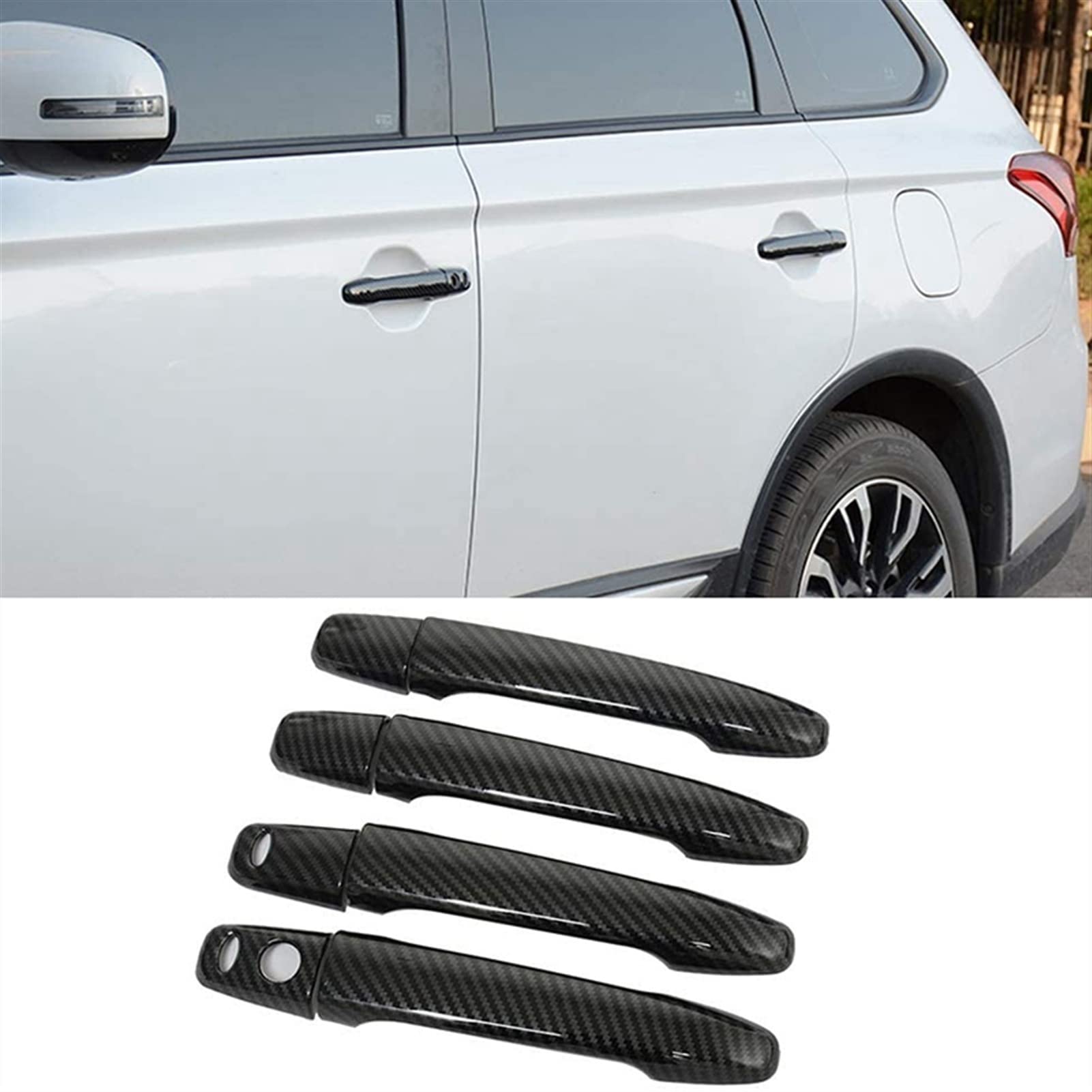 Fahbstr One Color Car Inner Handle For Mitsubishi Outlander 2013-2018 Car Exterior Door Handles Cover Protection Sticker Abs