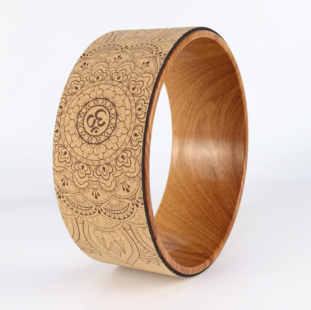 Yoga Wheel Cork Massage Wheel Pilates Yoga Circle Roller for Stretching Inner Wooden Yoga Wheel