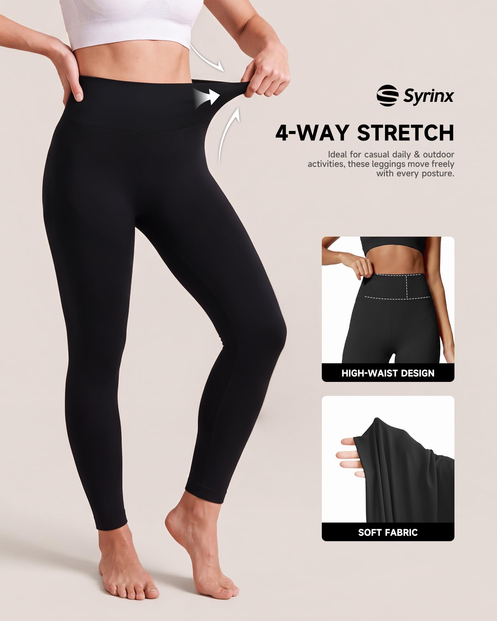 Leggings de Cintura Alta para Mujer, Pantalones de Yoga Suaves y atléticos con Control de Abdomen para Ciclismo y Baile
