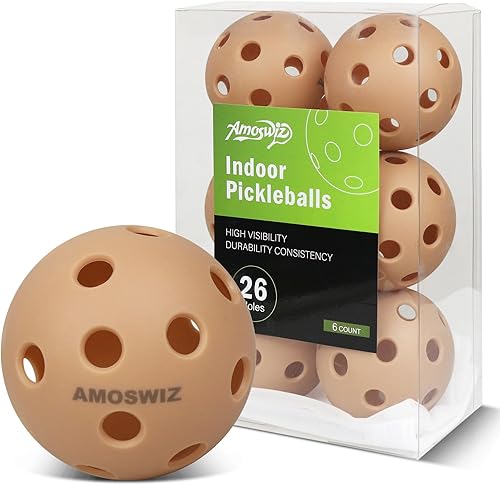 Miniatura 13 de Pelotas de Pickleball para Interiores, Paquete de 6 Pelotas de Pickleball de 26 Agujeros, Set de Pelotas de Pickleball para Interiores, Pelotas de 6