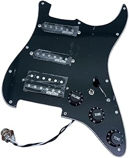 Upgrade Prewired Guitar Pickguard Pickups 7 Way Toggle Multifunction Wiring Harness guitar pickguard pickup (Color : Black)