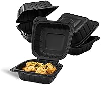 Vista 3 de KARAT EARTH Clamshell - Recipientes de alimentos para llevar [6 x 6 pulgadas - 400 quilates] para llevar, aptos para microondas, congelador