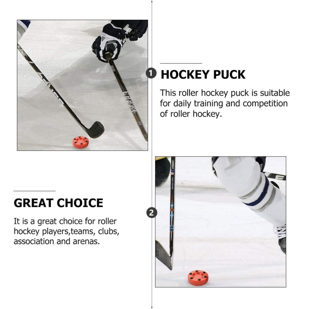 BESPORTBLE 3 Piezas Juego de Hockey sobre Patines Puck en Línea Hockey Puck Street Hockey Puck Balls Street Hockey Puck para Entrenamiento Deportes Al Aire Rojo