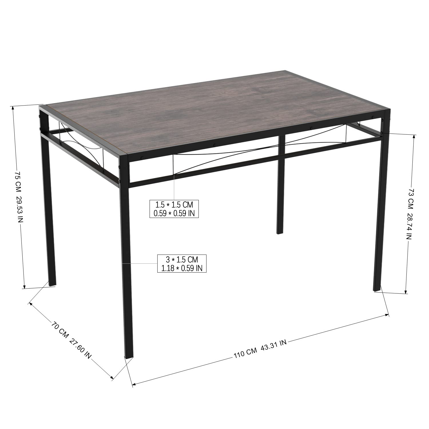 Eettafel Luxe 2 Stoelen Industriële Eettafel Voor Keuken Eetkamer Appartement Ru