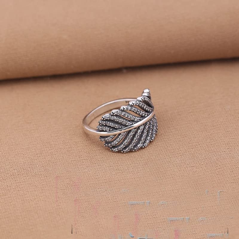Authentic 925 Sterling Silver Rings Light As A Feather, Clear Cz Wedding Fashion Jewelry Compatible with European (Ring Size: 7, Metal Color: Rose Gold Color)3