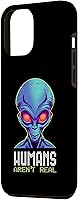 Vista 2 de iPhone 13 Pro Max Humans are Real Funny Alien Head UFO Alien Face Space Case