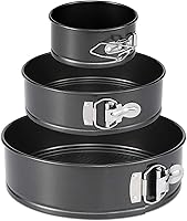 Vista 1 de Springform - Juego de 3 moldes antiadherentes para tartas de queso, a prueba de fugas, redondos, con parte inferior extraíble, molde para tartas, 3