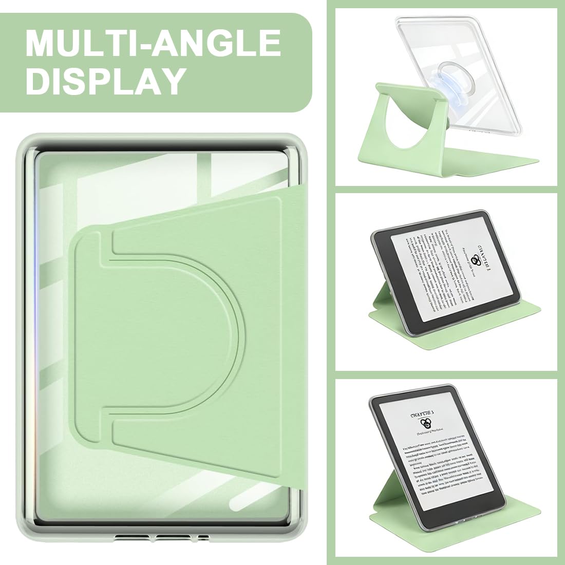 Coque magnétique détachable pour Kindle Paperwhite 11ème Gen 2021 6.8"/Signature Edition vert matcha lecture légère protection parfaite, liseuse, coque paperwhite - 5