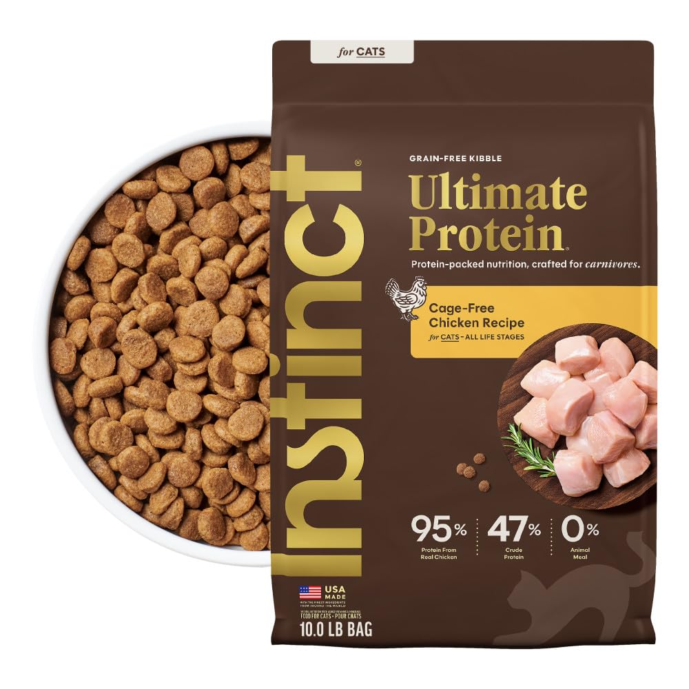 Instinct Ultimate Protein Grain Free Cage Free Chicken Recipe Natural Dry Cat Food, 10 lb. Bag, Chicken, 10 Pound (Pack of 1)