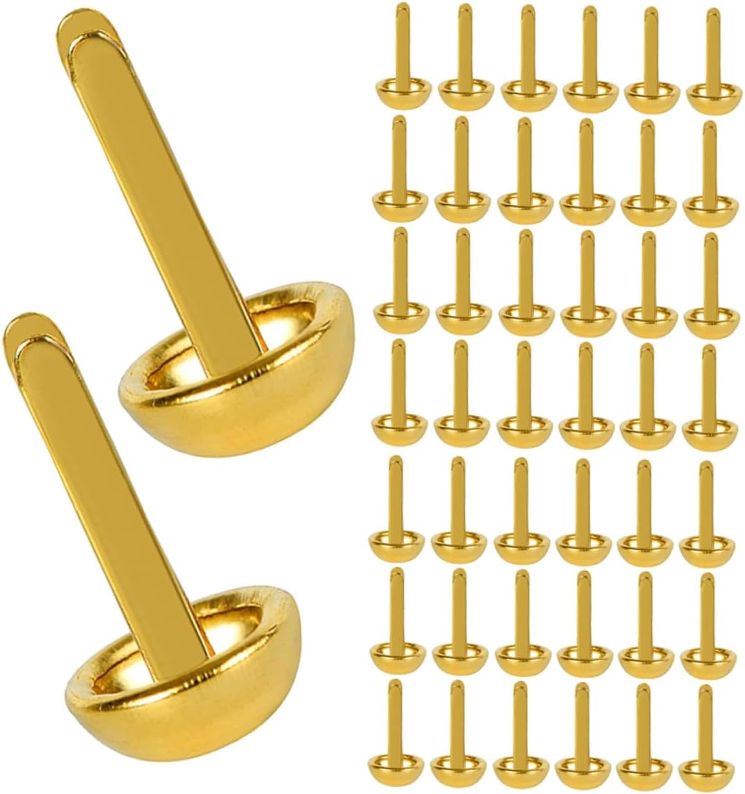 FRCOLOR 300pcs Round Metal Brads Paper Fasteners for School Art Supplies DIY Craft Projects Scrapbooking Decorative Pins Gold Color