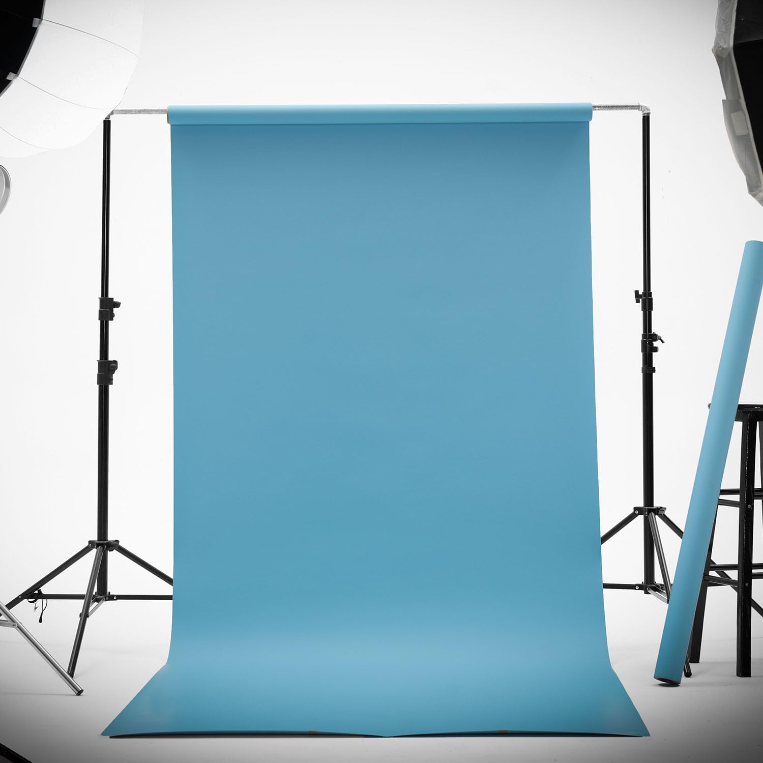 Kate Fotohintergrund-Papierrolle nahtlos 1,35x5m Himmelblau – Mattes lichtabsorbierendes Studio-Papier für professionelle Produktfotografie, reflektionsfrei mit gleichmäßiger Farbabstufung