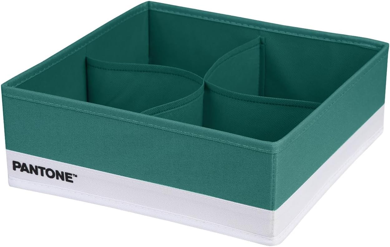 SWEET HOME Pantone™ - Closet and Drawer Organizer Space Saving 1 Piece 4 Compartments for Laundry Accessories Organizer for Drawers Bathroom Bedroom Storage Foldable 28 x 28 x 10 cm