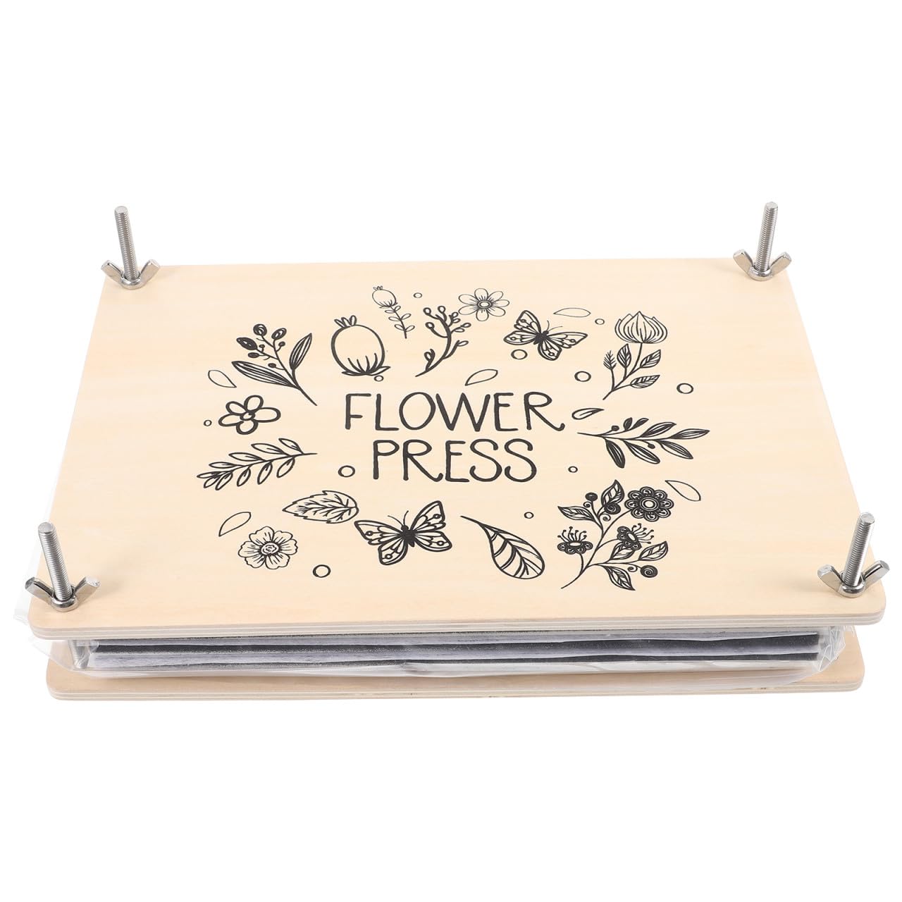 SUPVOX Strumento Professionale per Pressatura Fiori Piastre Essicanti Riciclabili in Legno e Metallo Kit per Foglie e Fiori, per Attività DIY per Adolescenti